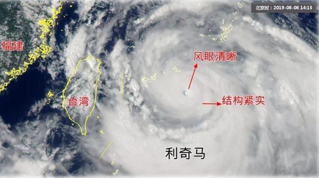 台风“利奇马”范围示意图
